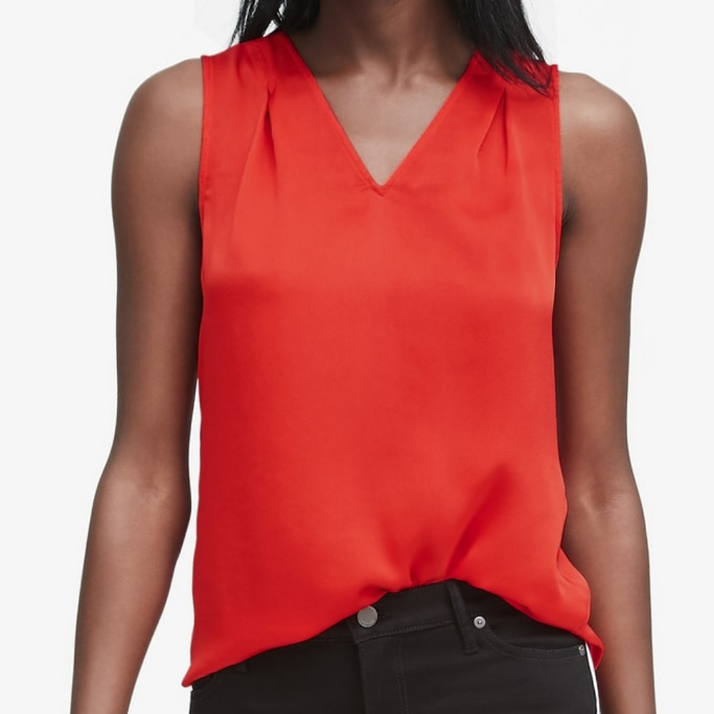 Banana Republic Soft Satin Sleeveless V-neck Top